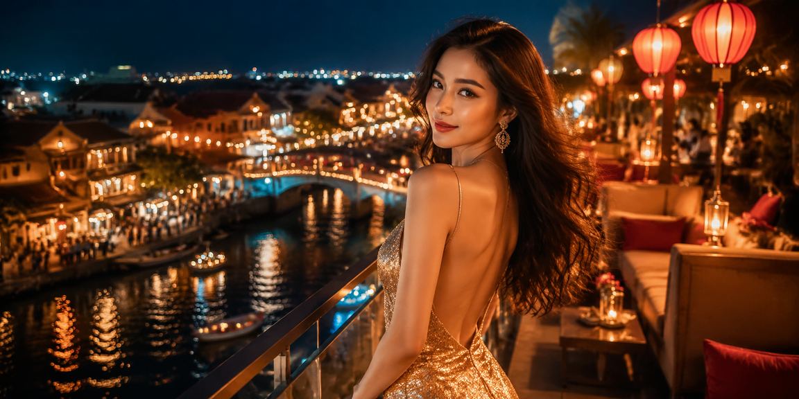 Không khí giải trí về đêm tại Hội An với các trò chơi casino và ánh đèn lồng